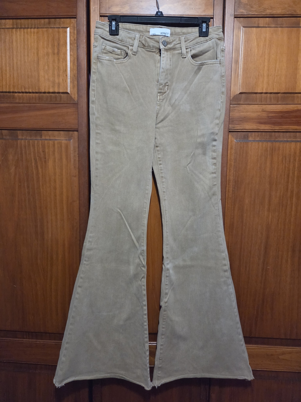 VERVET by Flying Monkey Women's Kakhi Flare Jeans